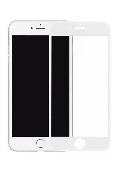 4D iPhone 7 Curved Edge Tempered Glass Screen Protector Guard - White