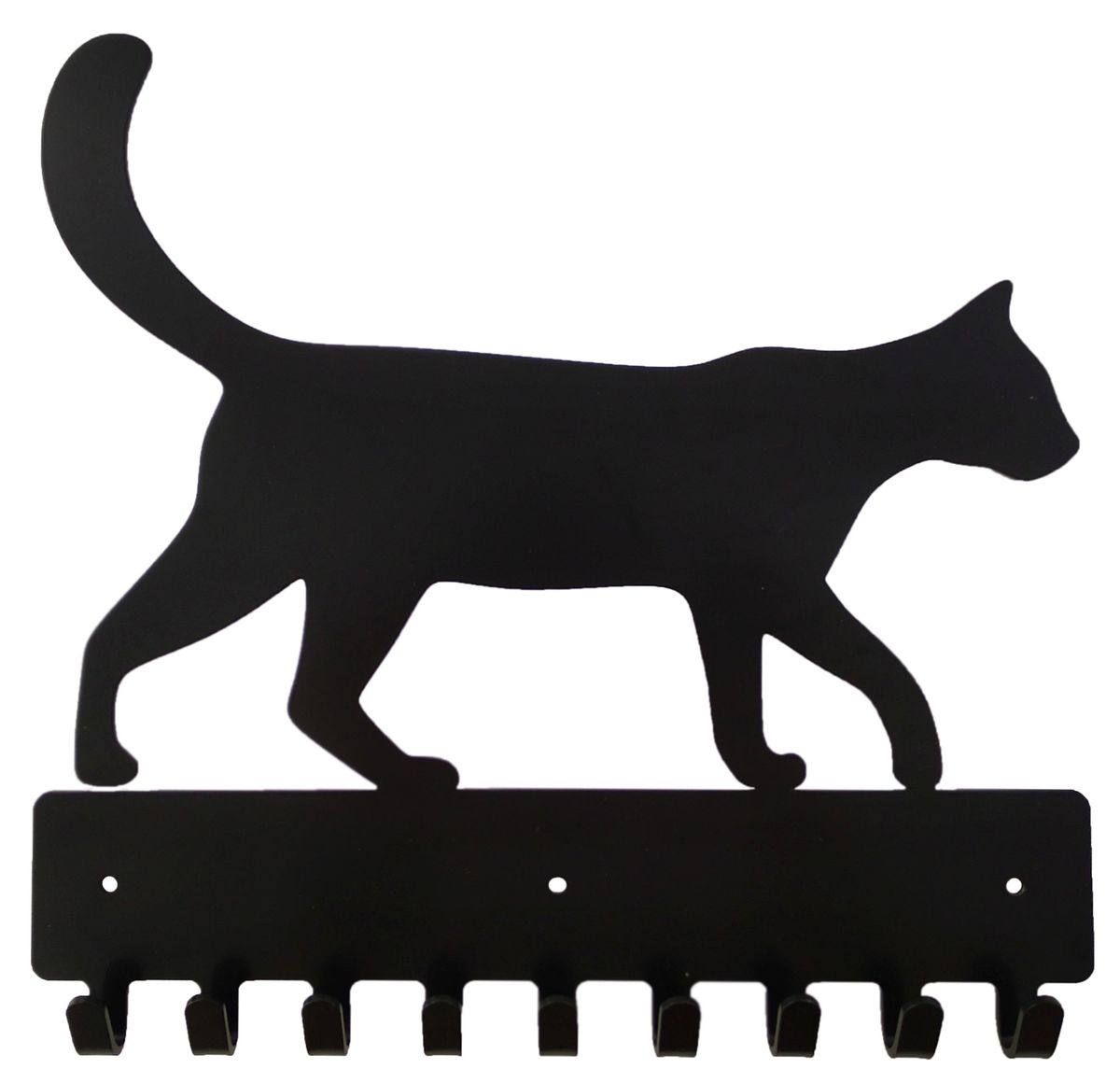 Cat Walking Key Rack & Leash Hanger with 9 Hooks - Black | Shop Today ...