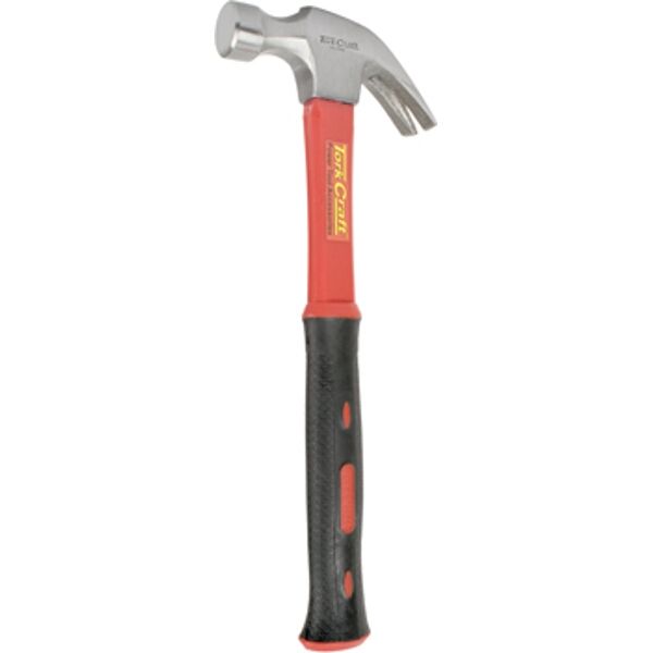 Tork Craft Hammer Claw 450G (16Oz) Fibreglass Handle 295mm &amp; Full Pol Head