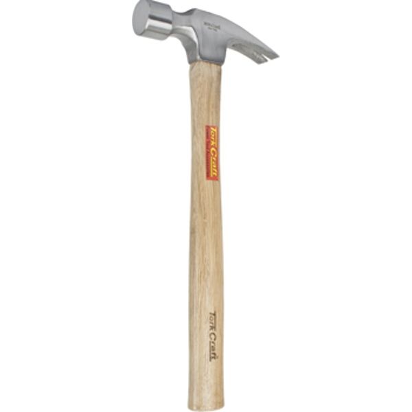 Tork Craft Hammer Claw 700G (24Oz) Wooden Handle 280mm &amp; Full Pol Head