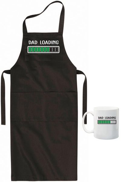 Qtees Africa Dad loading apron&amp; mug combo