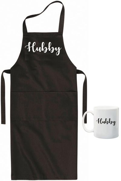 Qtees Africa Hubby apron&amp; mug combo