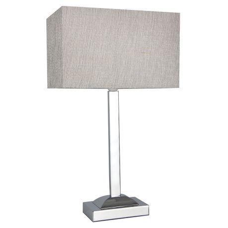 Bright Star Lighting Polished Chrome, Table Lamp With Black Square Shades