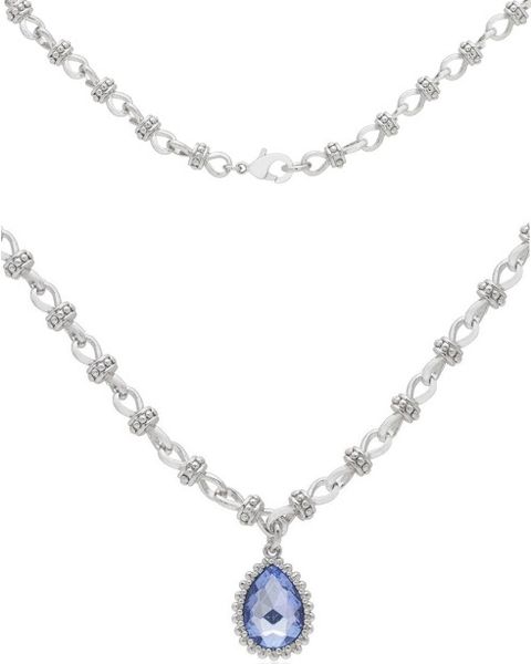 Miss Jewels- Lavender Purple Rhinestone Crystal Pendant with Chain