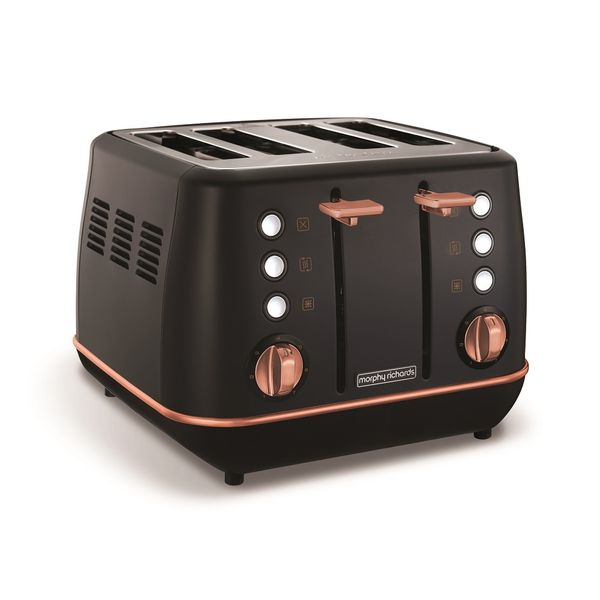Morphy Richards - Toaster 4 Slice Steel Black - 1800W "Evoke Rose Gold