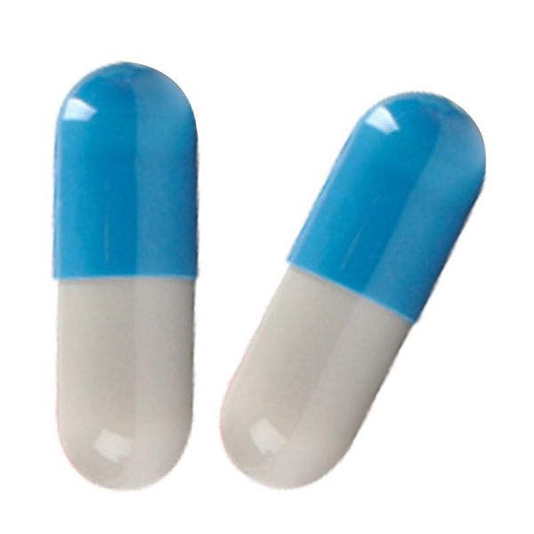 1000 Size 0 Empty Gel Capsules (White/Blue)