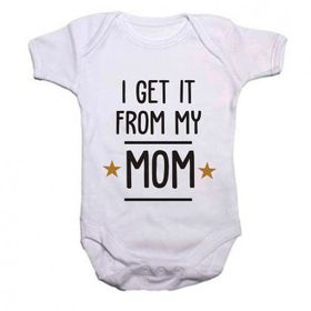 Qtees Africa I get it from my Mom SS baby grow | Shop Today. Get it ...