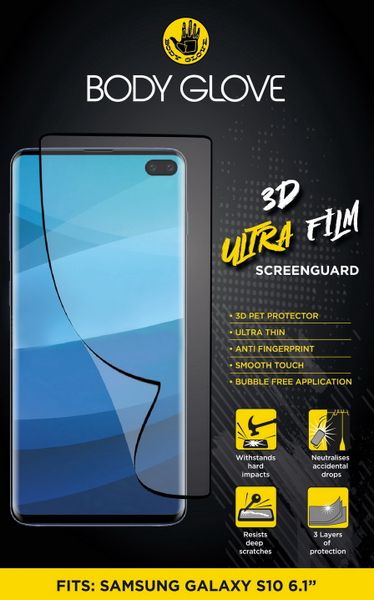 Body Glove 3D Ultra Film Screenguard for Samsung Galaxy S10 - Black