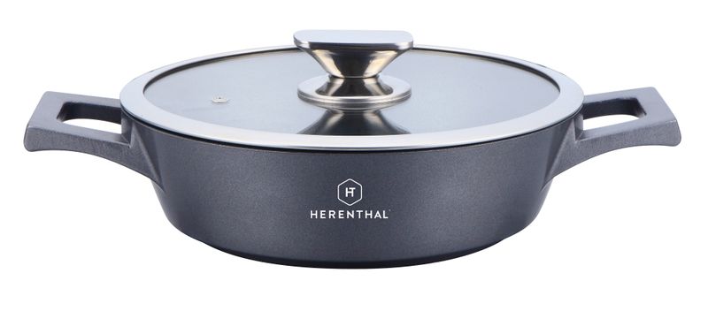 Herenthal 24cm Greblon C3+ Non-Stick Coating Casserole - Silver