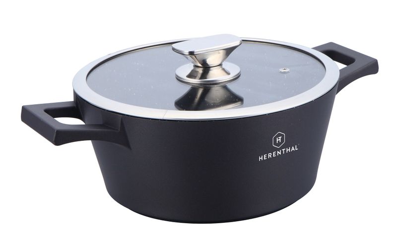 Herenthal 20 cm Greblon C3+ Non-Stick Coating Shallow Pot - Silver
