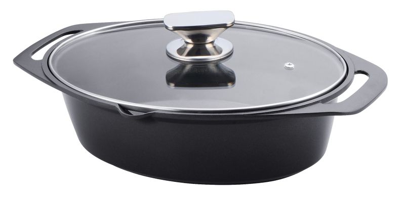 Herenthal 32 cm Greblon C3+ Non-Stick Coating Roaster Pot - Silver