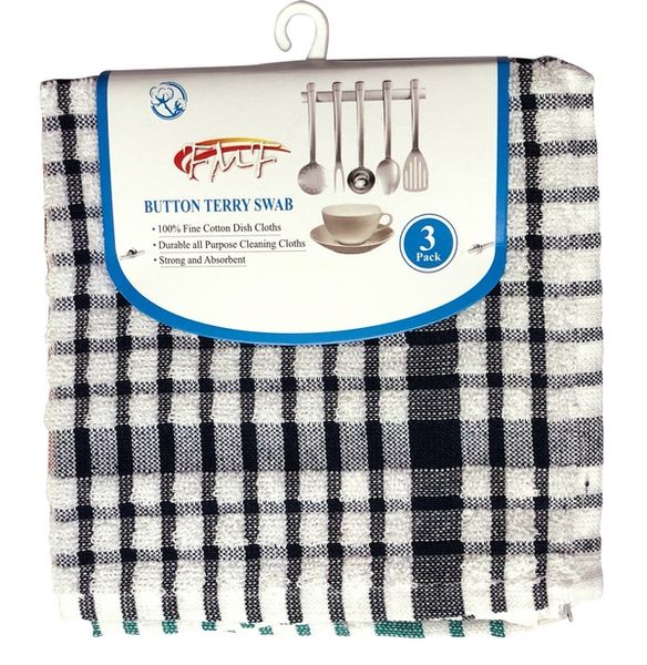 FMF Bulk Pack - 12 Pack Button Terry Swab 35x35cm