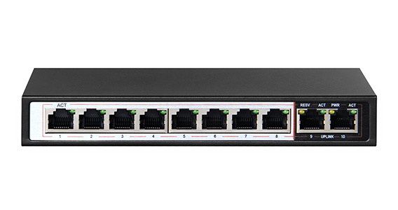 Duxbury 10 Port Gigabit Switch With 8 Port AI PoE+