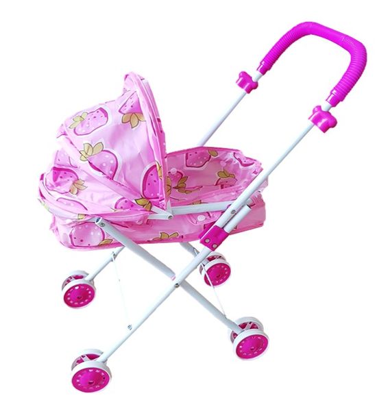 Baby Doll Folding Stroller Pushchair Kids Pram - Strawberry Pink