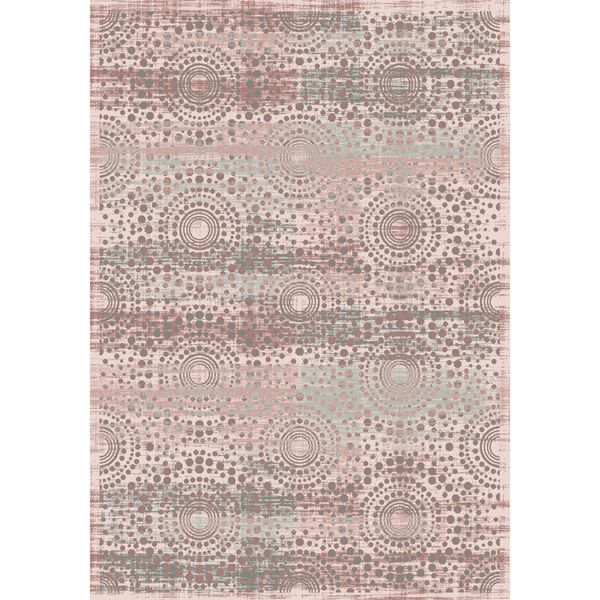 Waltex Area Rug Distress Circ Red image