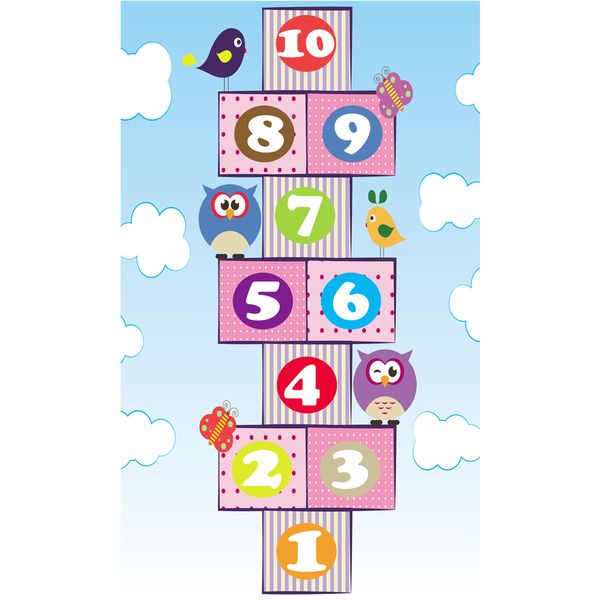 Waltex Kiddies Rectangle Hopscotch Clouds Rug - 120 x 180cm