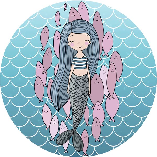 Waltex Kiddies Mermaid Round Rug