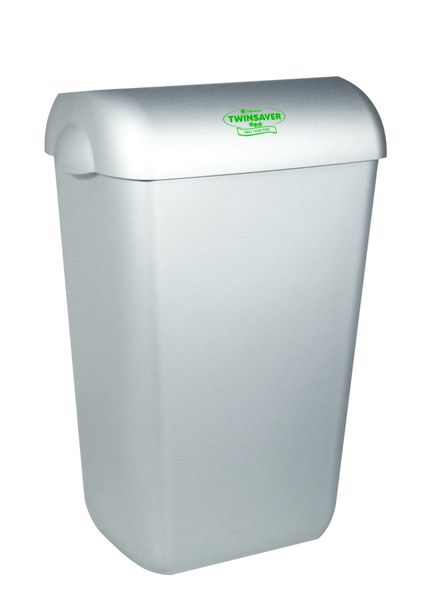 Twinsaver Wall Bin With Lid Silver 43L NP0439