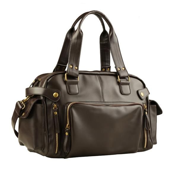 Large-capacity Men's PU Leather Casual Messenger Bag - Black
