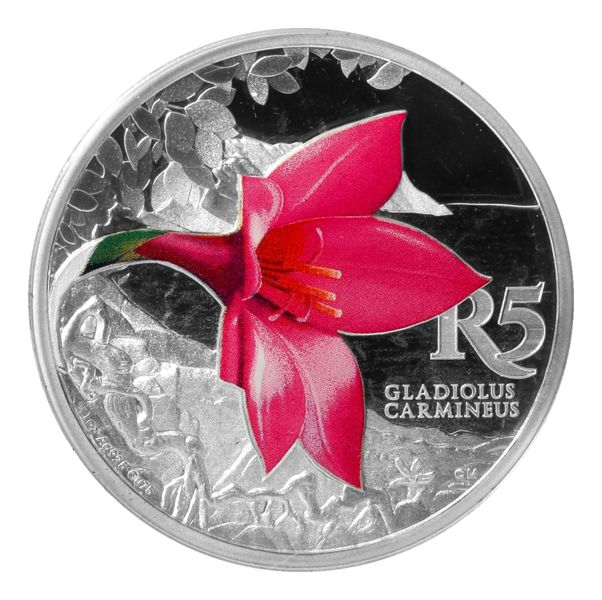 2016 R5 Sterling Silver 1 oz Coloured Coin Cliff Gladiolus