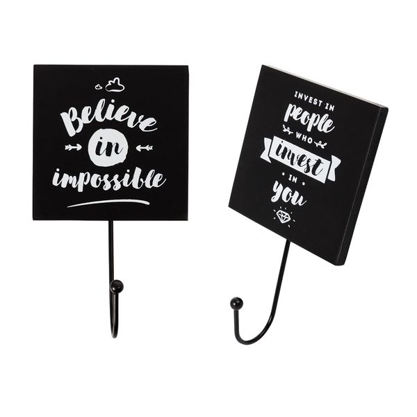 Wooden Plaque With Words 10cm - Set of 2
