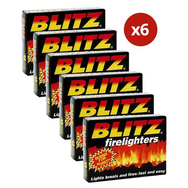 Blitz 6 x 500g, 12 Piece, Firelighters, Braai Lighters