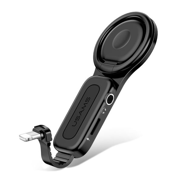 Lightning to 3.5mm Ring Holder Adapter for IOS 7 or Above