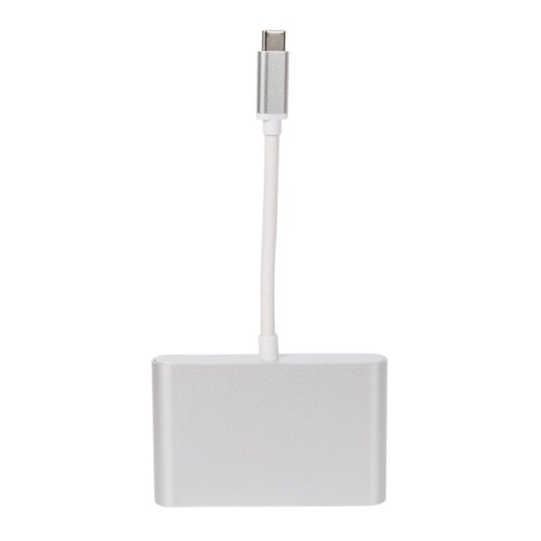 USB 3.1 USB-C Type C to VGA Digital AV USB OTG Charger Adapter - Silver