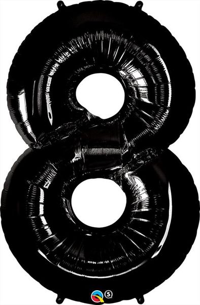 34 Inch Foil Number 8 Onyx Black 1CTP