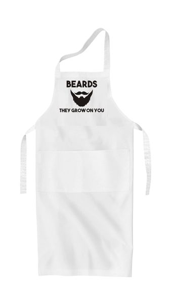 Qtees Africa Beards They Grow On You White Apron image