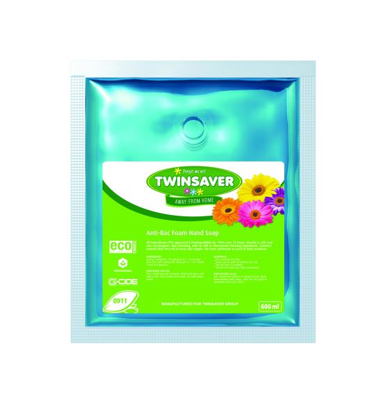 Twinsaver Antibacterial Hand Foam Soap 6 x 600ml