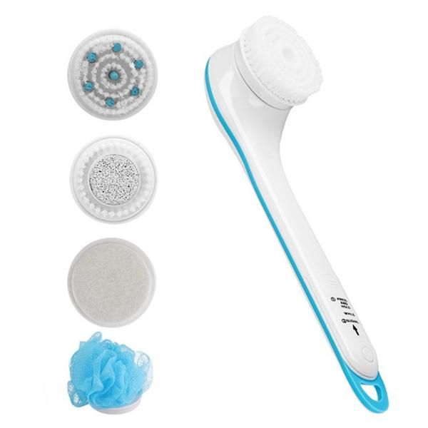Spin Spa Electronic Rotating Bath Shower Body Therapy Brush 5 Piece Set