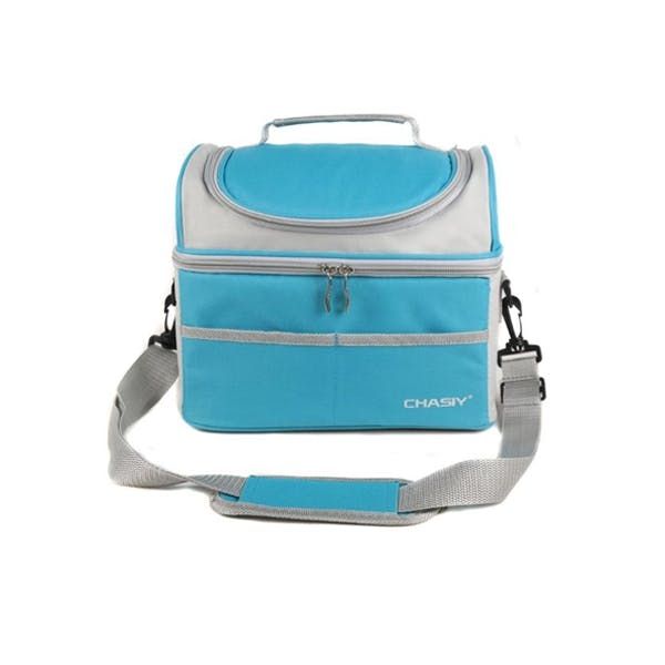 Two-Layer Waterproof Thermal Insulated Lunch Bag - Sky Blue