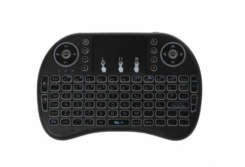 Mini Wireless Remote Touchpad Keyboard for PC Android Smart TV 2.4GHz, Backlight Black