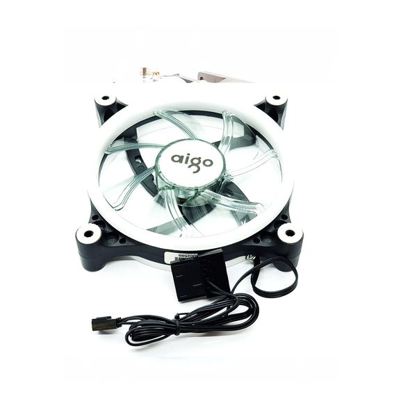 Aigo 120MM Black Case Fan With White Led