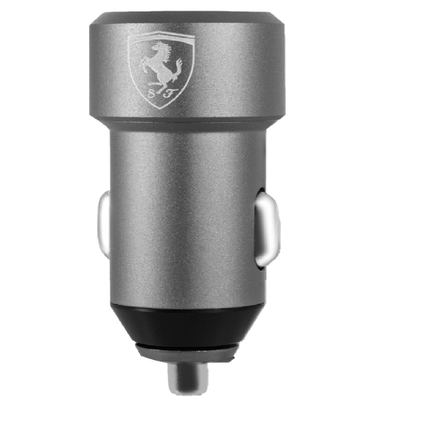FERRARI - Car Charger Aluminium 2USB Grey