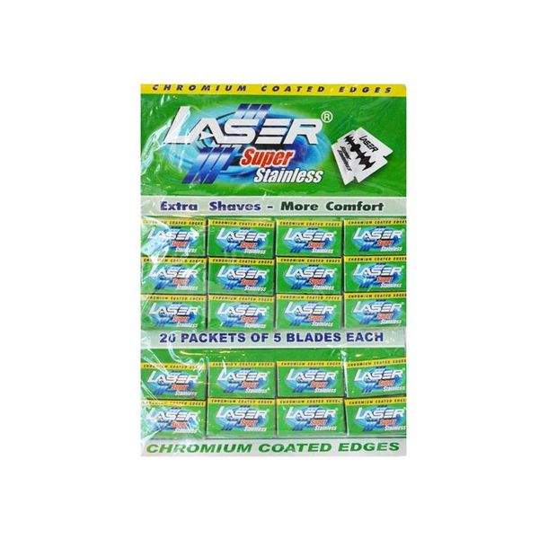 Eco LASER Super Stainless Double Edge Razor Blades - Packet of 100 blades