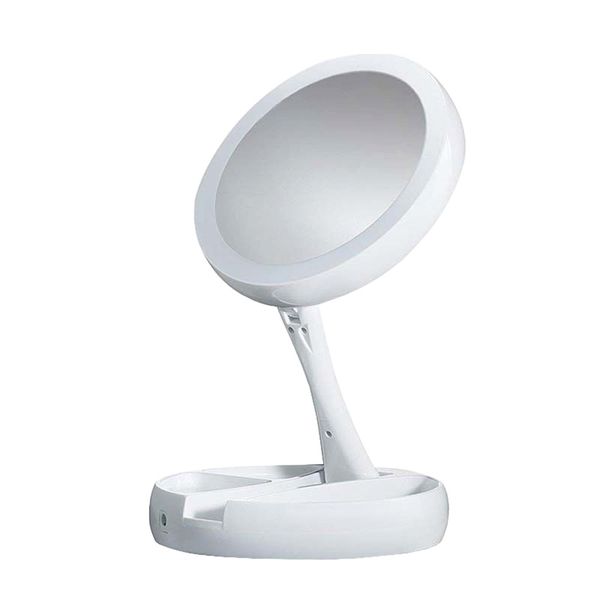 Foldable Double-sided LED Illuminated Cosmetic Mirror