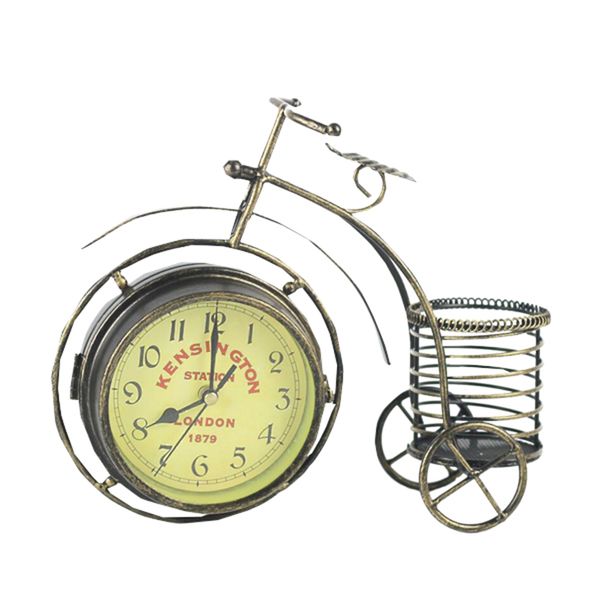 Vintage Bicycle Mute Two Sided Table Clock