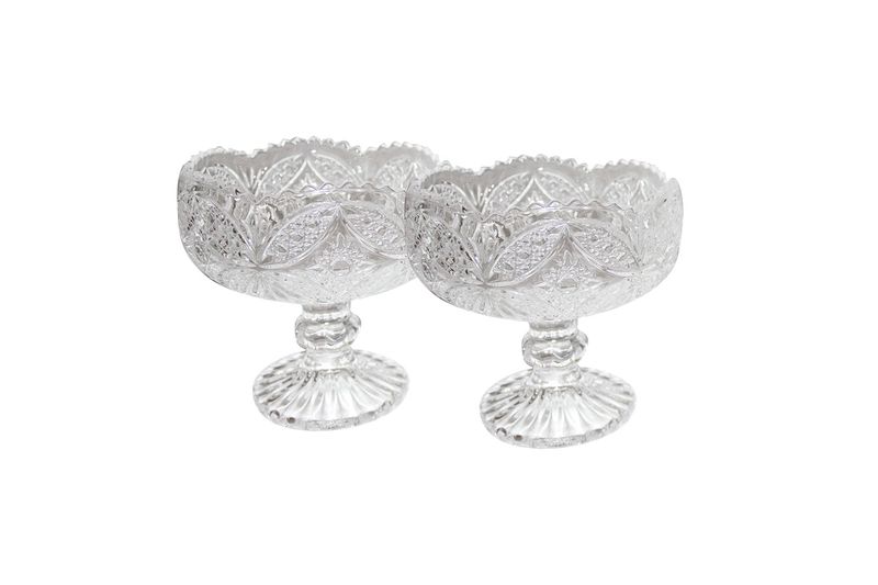 Glass Crystal Dessert Bowls - Set of 2 - 5258