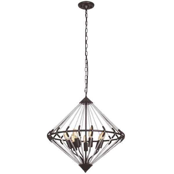 Metal Chandelier with Glass Rods 7 Lights - Bright Star Lighting