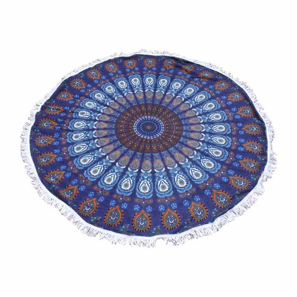 Republic Sourcing Beach Towel Round Peacock Printed