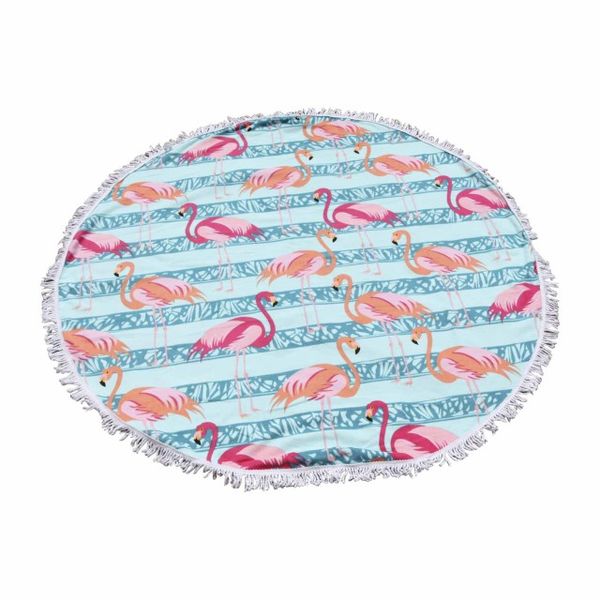 Republic Sourcing Beach Towel Round Flamingo Printed