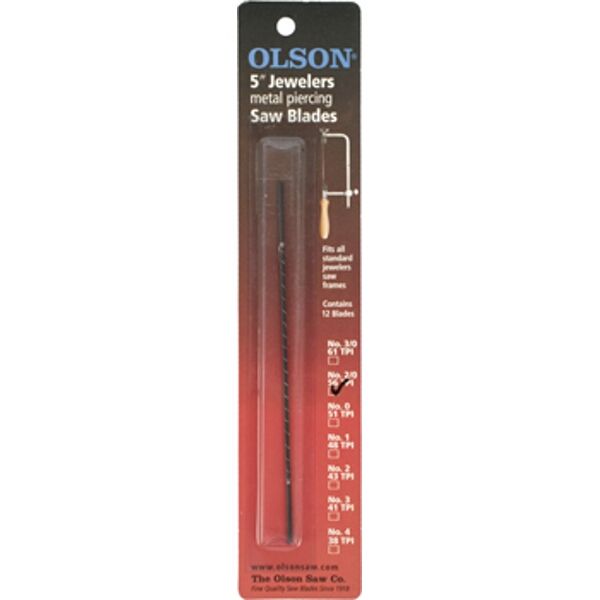 Olson Jewelers Metal Piercing Saw Blades 56Tpi Plain End 6Pc