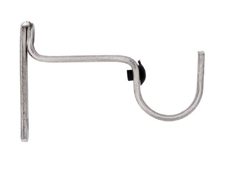 Decor Depot 25 mm Curtain Steel Rod Metal Bracket (N) Brushed Silver (1)