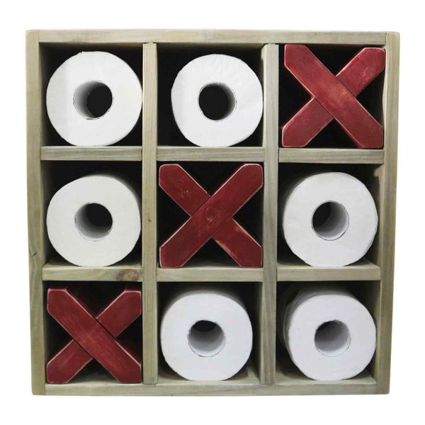Republic Sourcing Wood XOXO Storage Holder for Toilet Paper Rolls