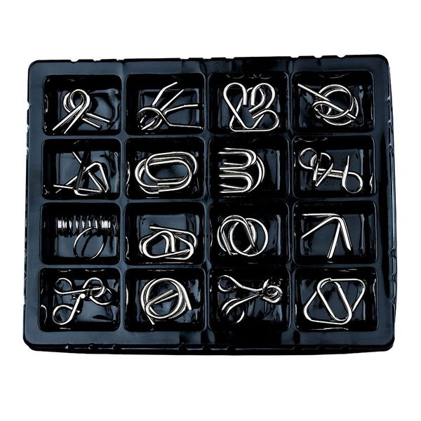 Metal Disentanglement Puzzles Brain Intelligence Buckle Set - Set of 16