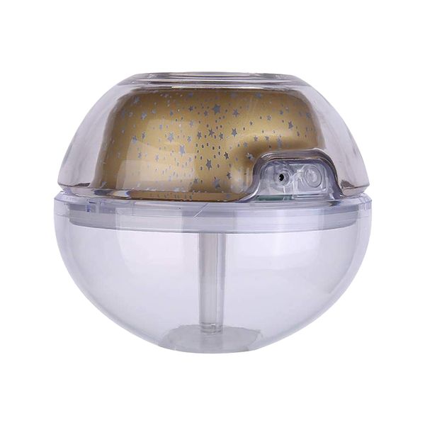 500ml Crystal Night Light Projection Humidifier - Gold