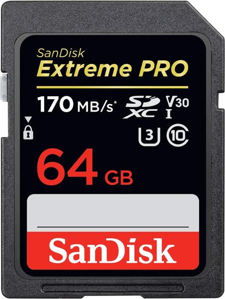 SanDisk 64GB 170 MB/s Extreme Pro SD Card UHS-I SDXC C10