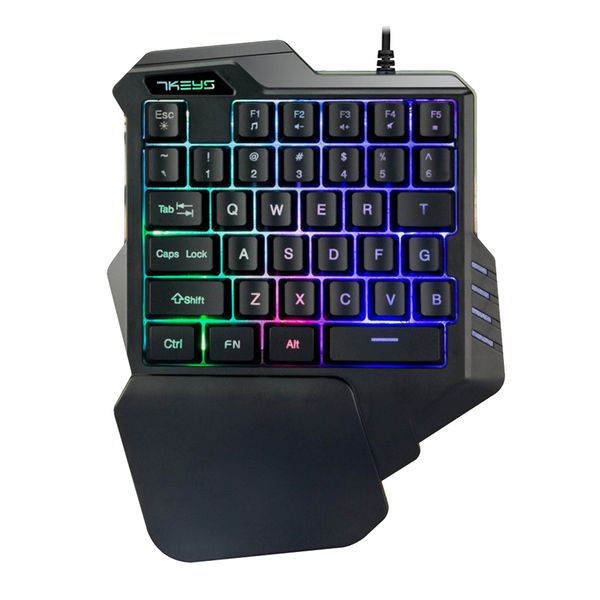 One-Hand 35-Key Gaming Keypad with LED Backlights &amp; Wrist Rest
